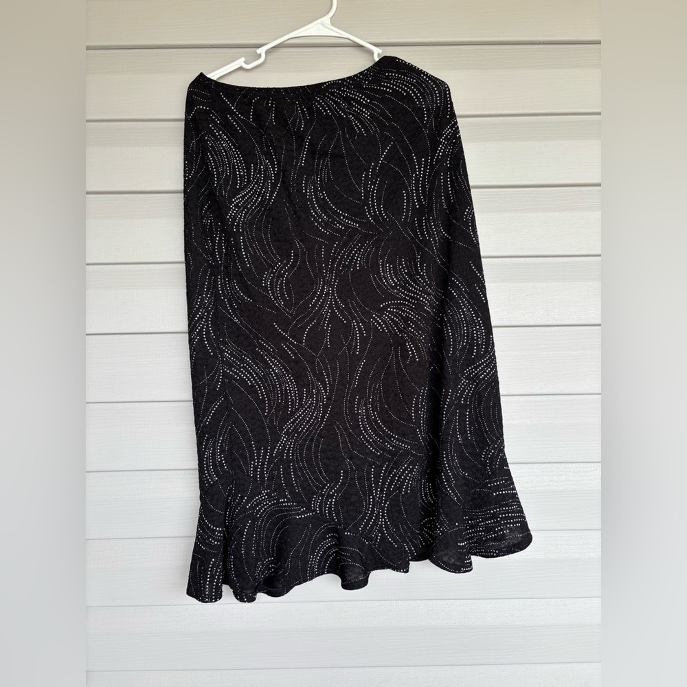 Black Sparkle A-Line Skirt